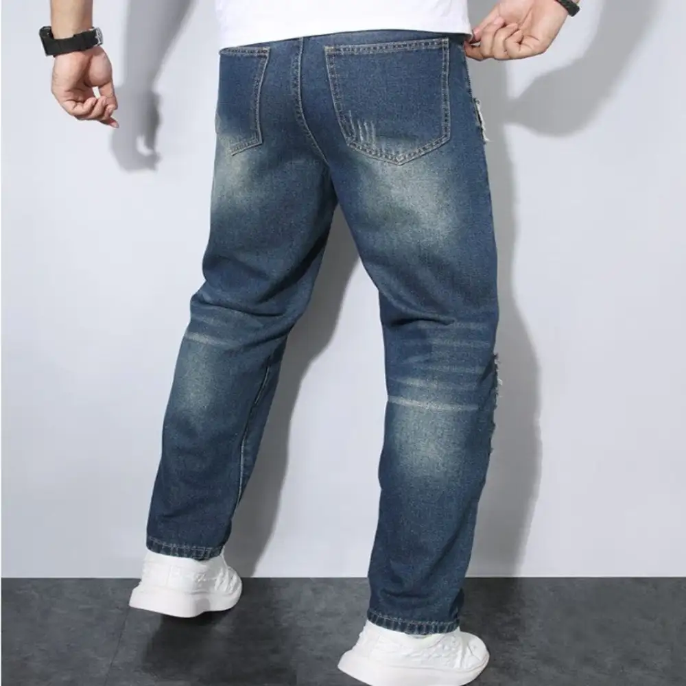 Distressed Patchwork Denim Jeans