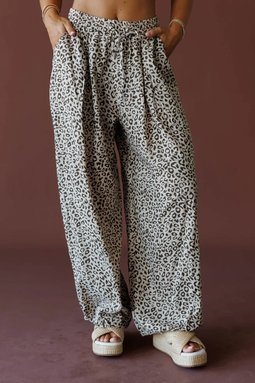Balloon Leopard-Print Wide-Leg Pants