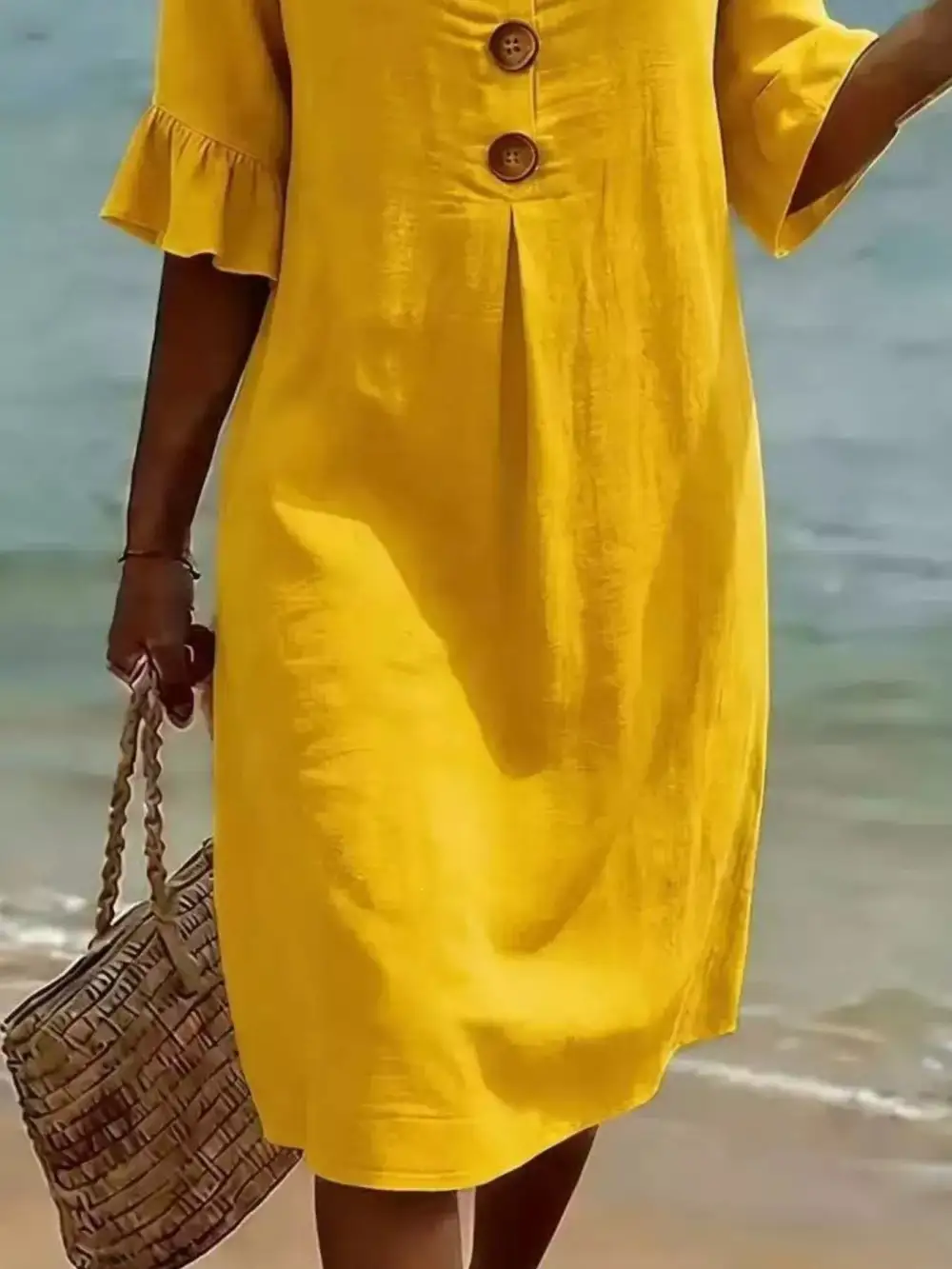 Button Dress Casual