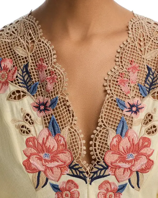 Embroidered Midi Easy Fit Dress