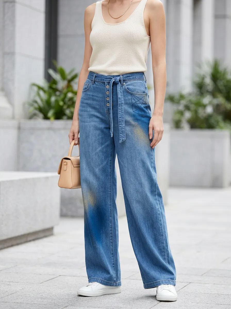 Women's Wide Leg Casual Denim Jeans