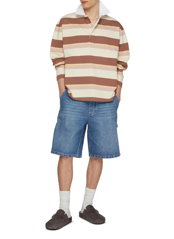 Retro Comfortable Striped Polo Shirt