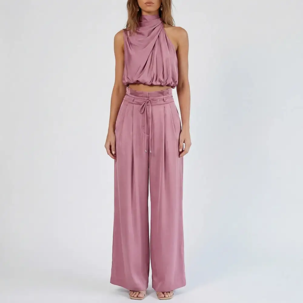 Sleeveless Halter Neck Wide