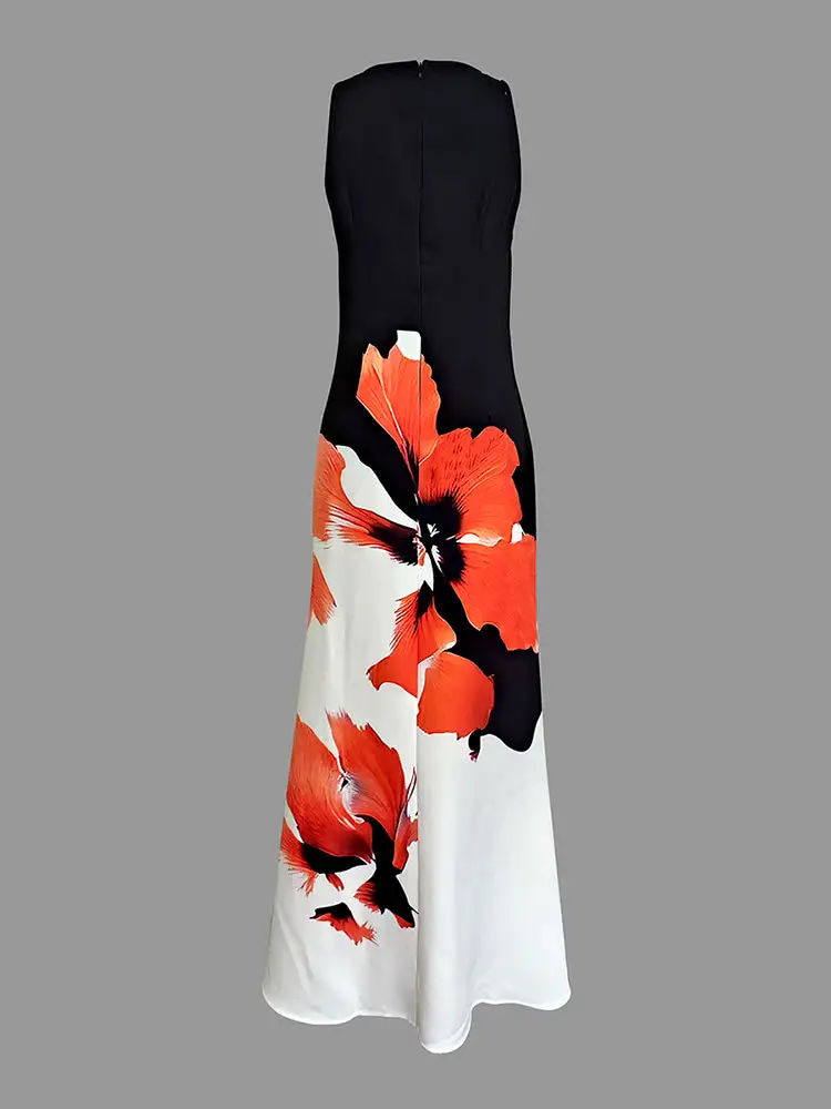 Skinny Sleeveless Neck Maxi Dress