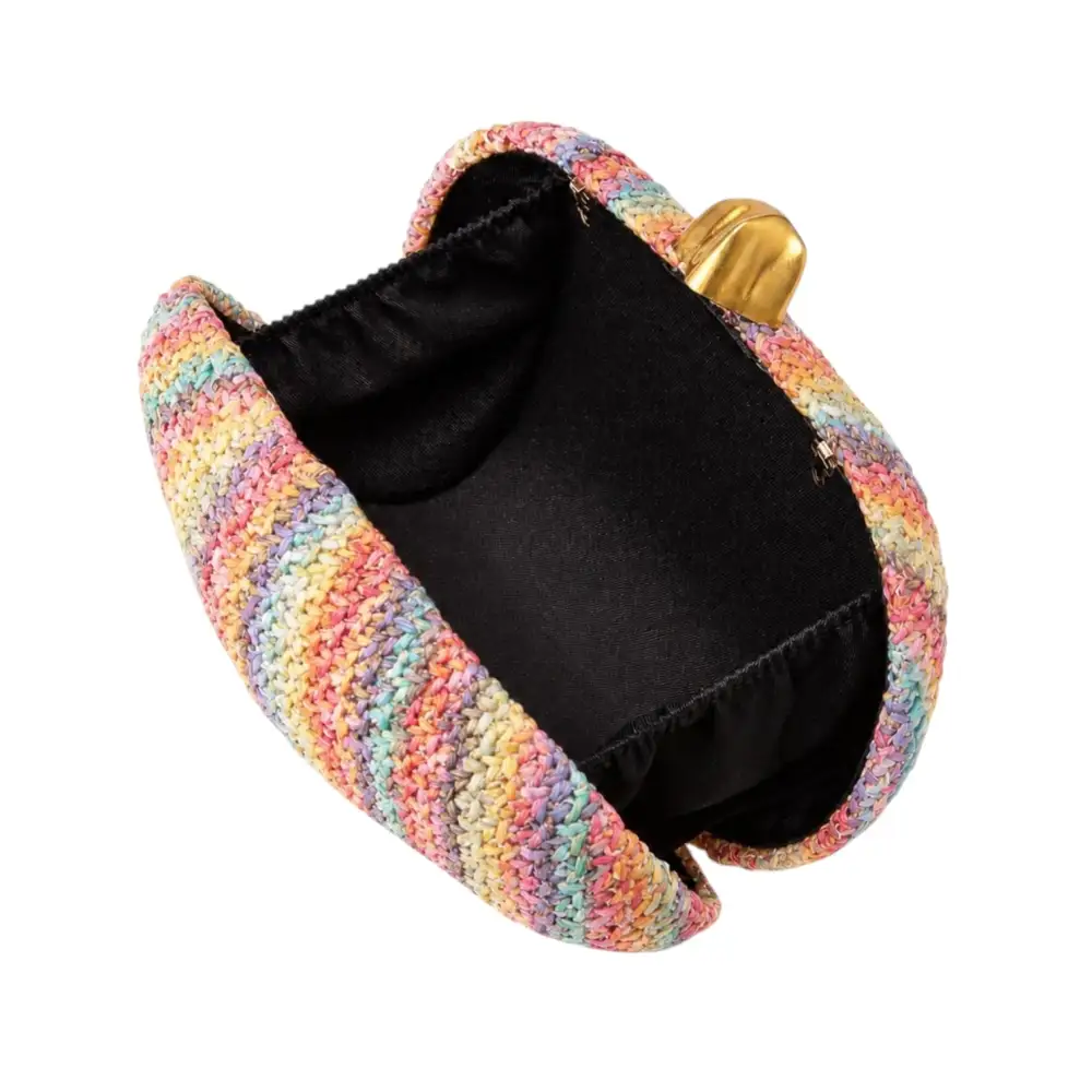 Twist Straw Clutch Crossbody Bag - Rainbow