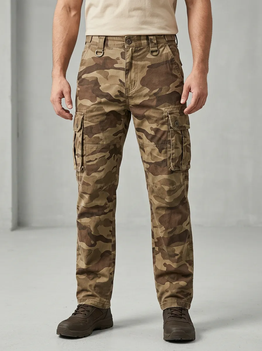 Daily-Utility Camouflage Cargo Pants