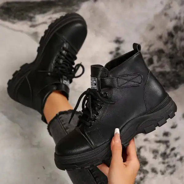 Refined Lace Up Platform Combat Boots