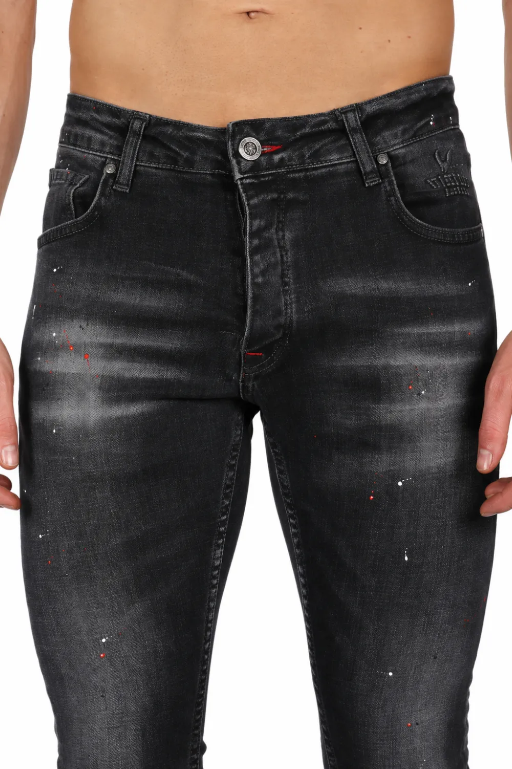 Classic Skinny Fit Paint Splatter Jeans