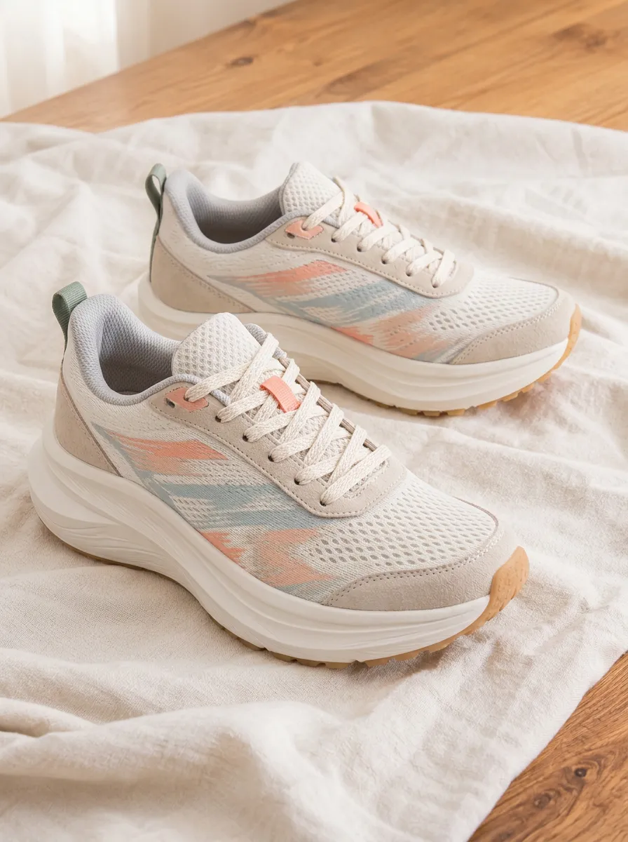 Women's Casual Sport Pastel Geometric Printed Sneakers