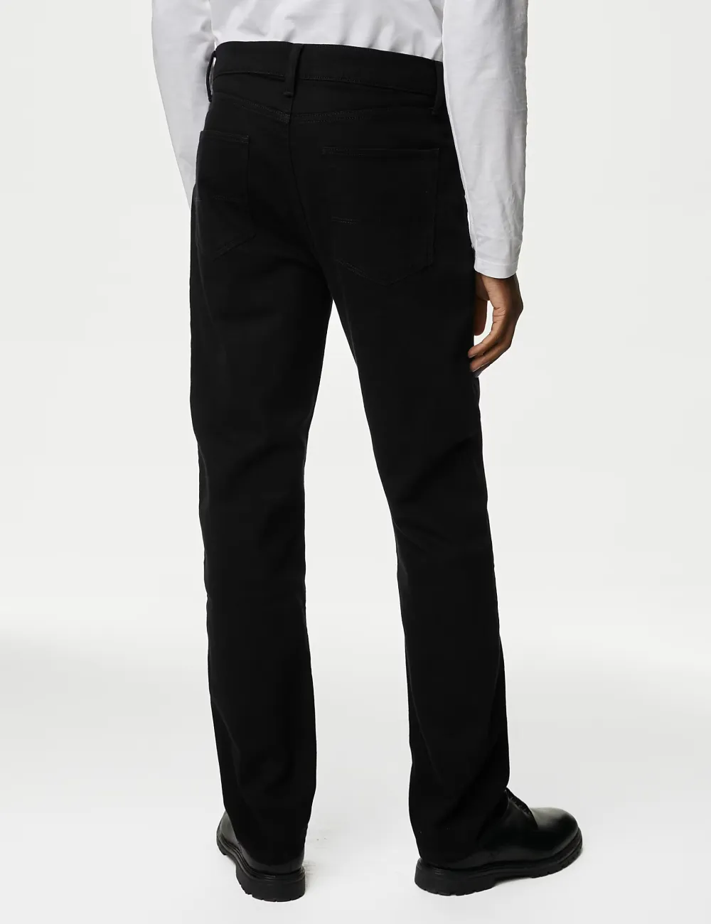 Men's Black Loose Fit Stretch Casual Jeans