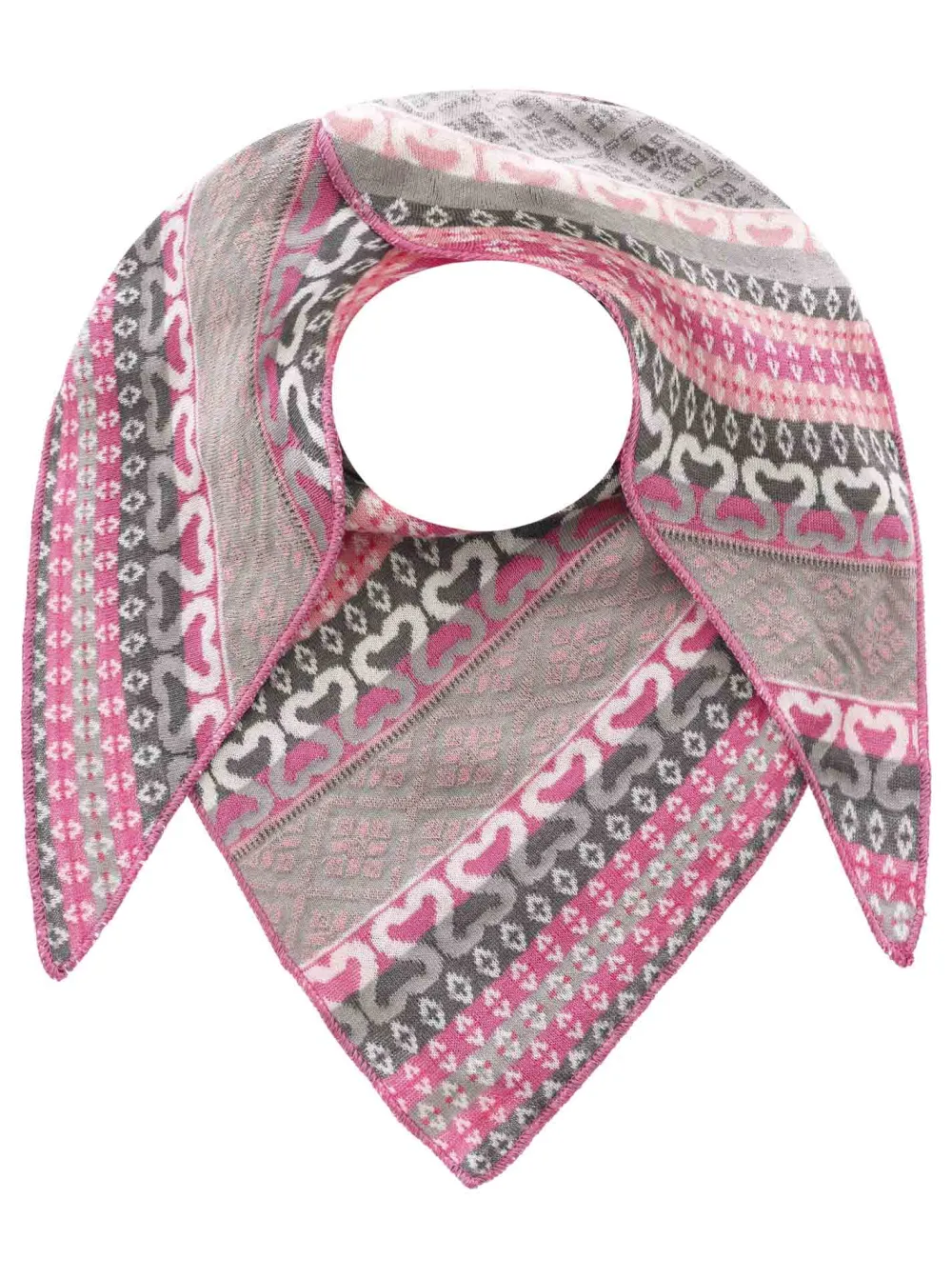 Artful Cotton Wool Heart Pattern Fashion Scarf