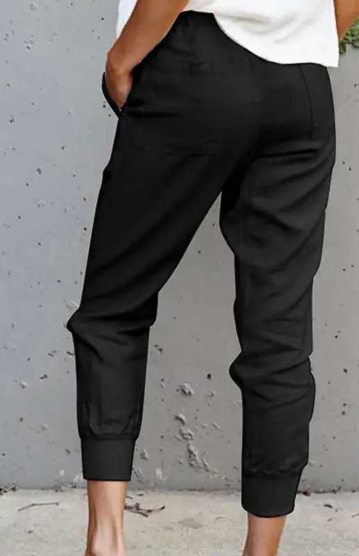 Lace Up Ninth Ankle Banded Pants