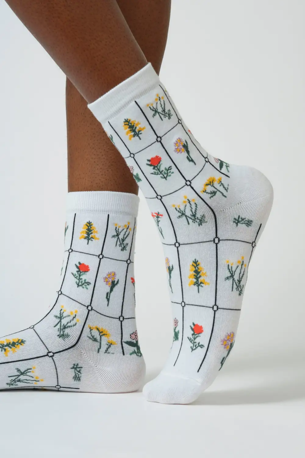 Classic Floral Print Box Socks