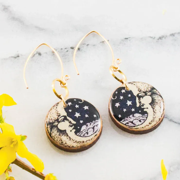 Circle Earrings - Moon