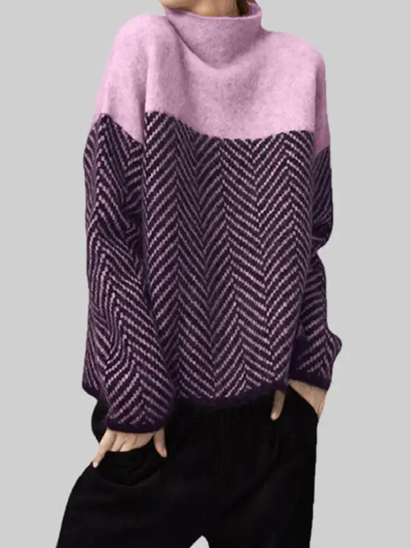 Casual High Neck Relaxed Fit Sweater