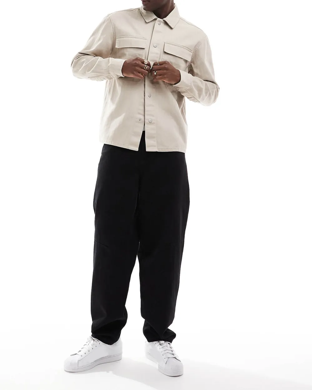 Polyester Over Shirt In Stone