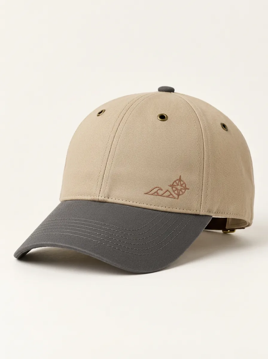 Minimal Compass and Wave Artwork Baseball Cap