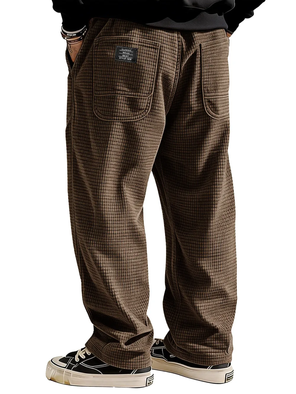 Tailored Textured Knit Pocket Relaxed Pants