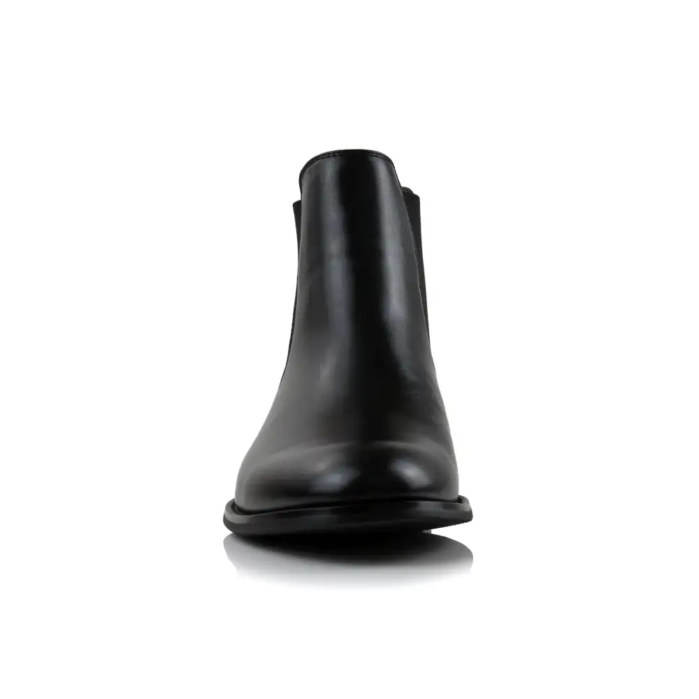 Refined Faux-Leather Slip-On Elastic-Side Chelsea Boots