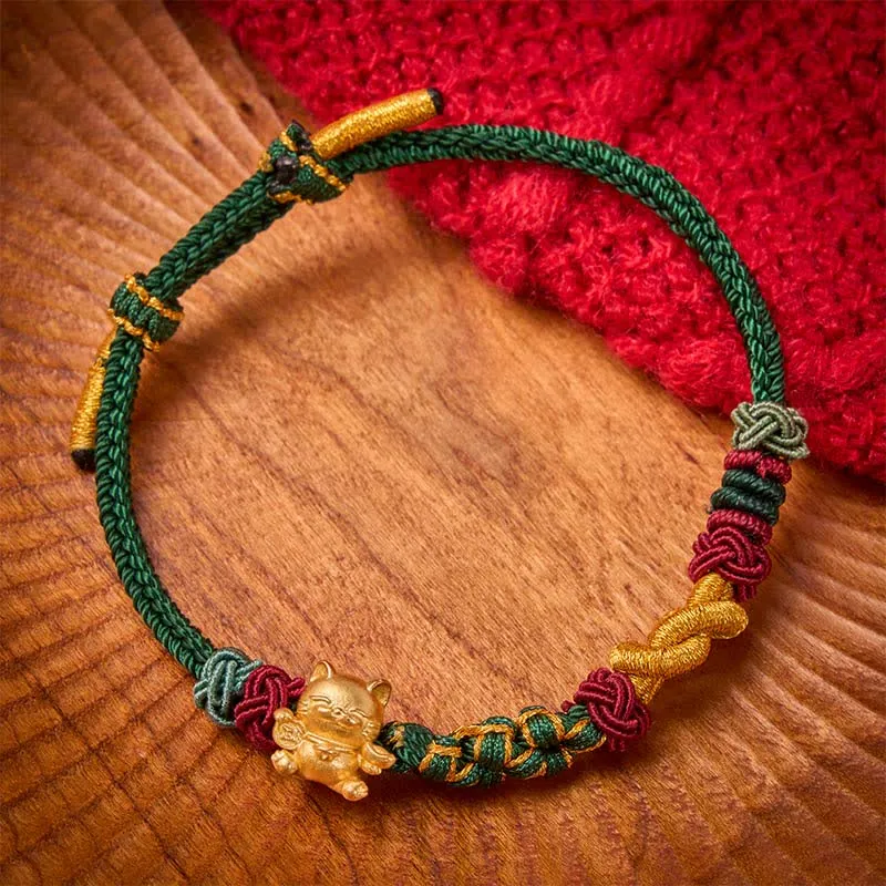 Hand Woven String Cat Bracelet