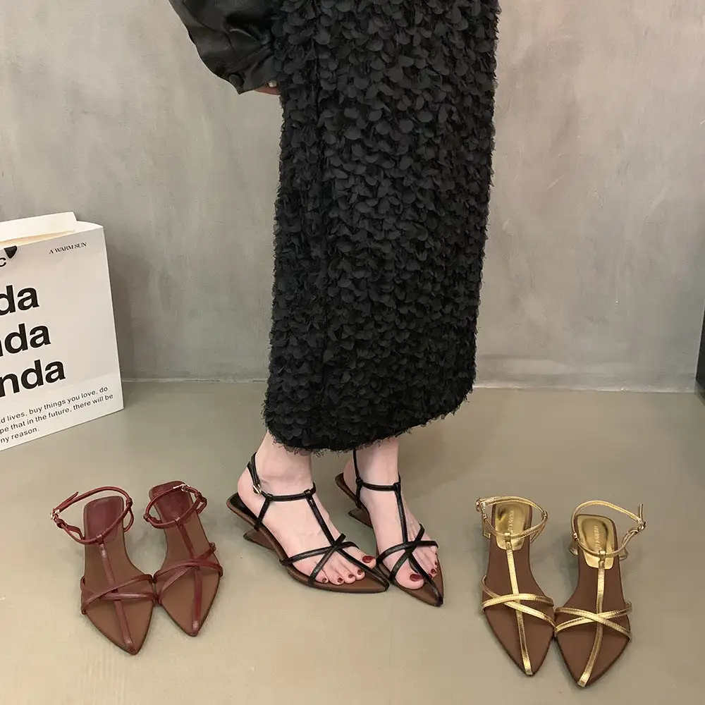Pointed Toe Wedge Sandals