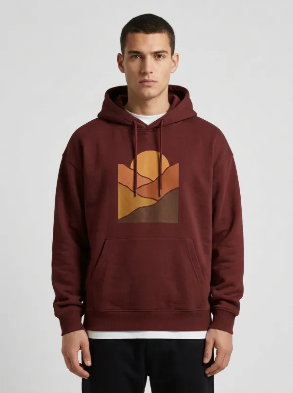 Men's Mountain Landscape Graphic Pullover Hoodie