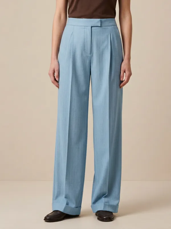 Minimalist Pinstripe High Rise Wide Leg Pants