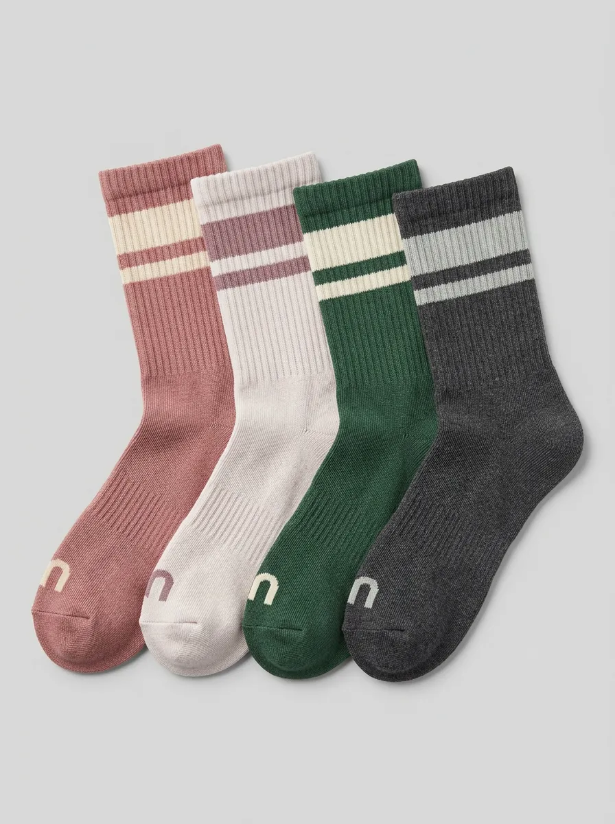 Women's Vintage Style Striped Pattern Printed Crew Socks
