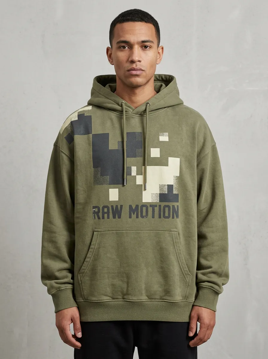 Streetwear Camo Pixel Men's Graphic Hoodie