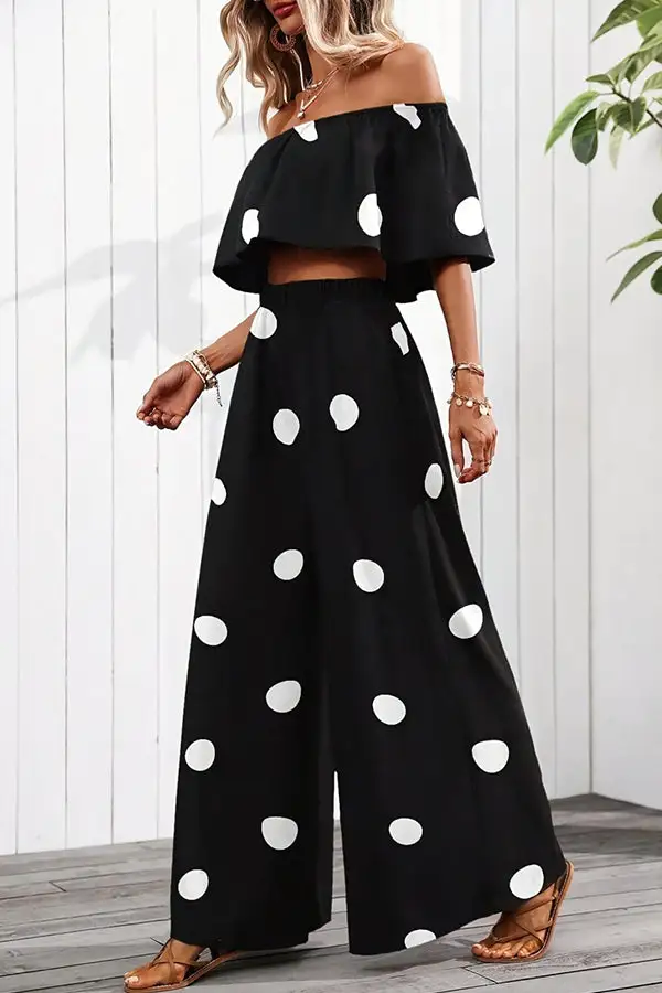 Print Bandeau Casual Two Piece Set