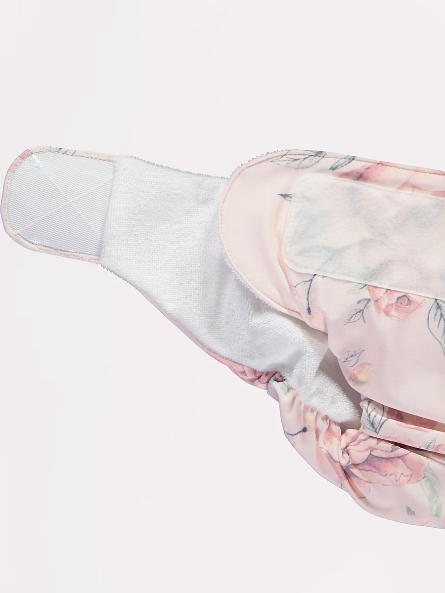 Pink Floral Swim Nappy detail 1