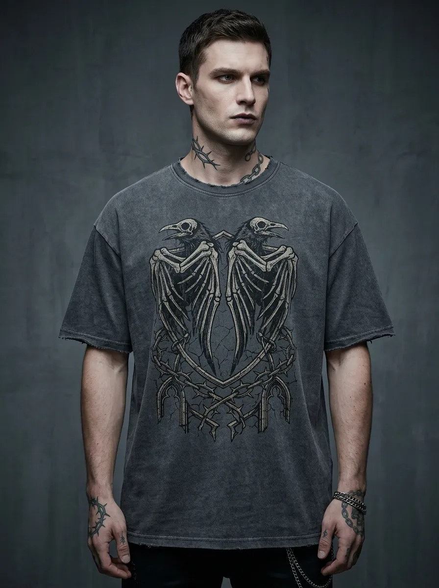 Statement Raven Thorn Edit Men's Gothic T-Shirt