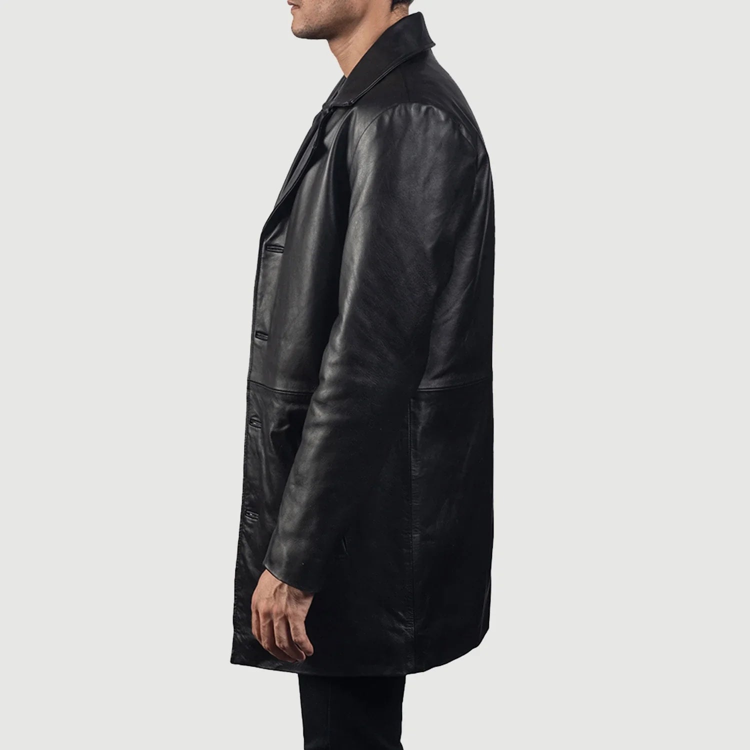 Men's Classic Leather Coat