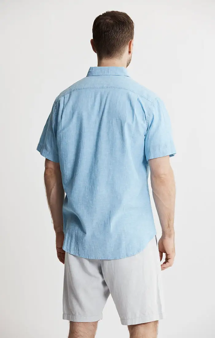 Cotton Linen Blend Short Sleeve Shirt
