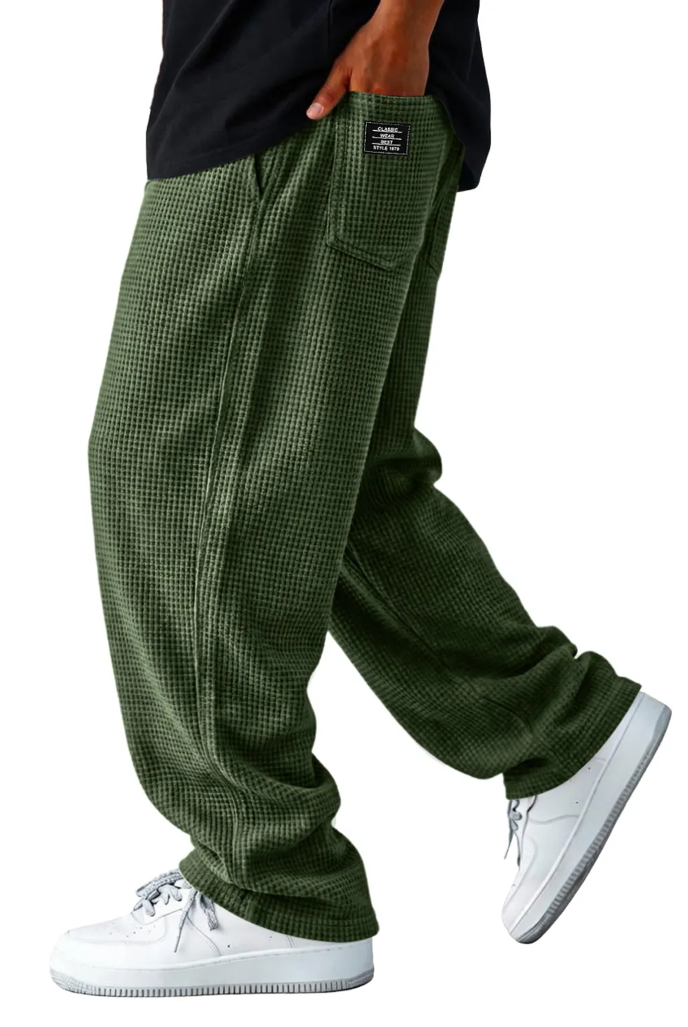 Textured Knit Seamed Detail Relaxed Trousers