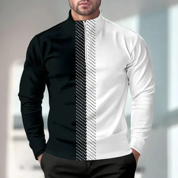 Casual Midweight Long Sleeve Pullover Golf Shirt