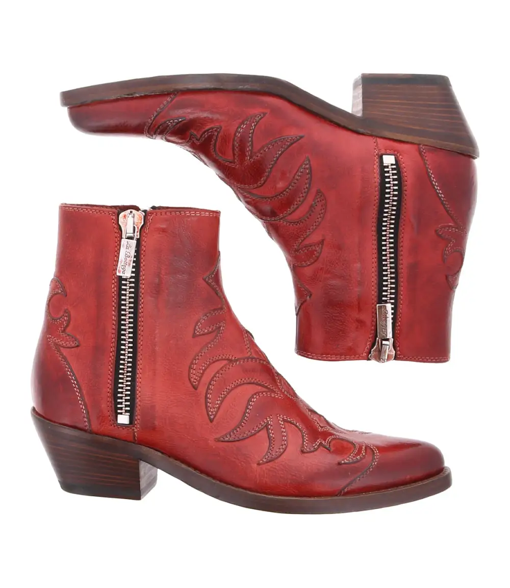Almond-Toe Side-Zip Western Boots