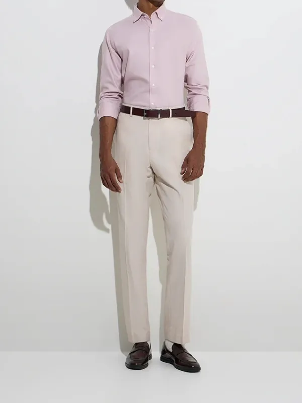 Dusty Pink Slim-Fit Cotton Man's Shirt