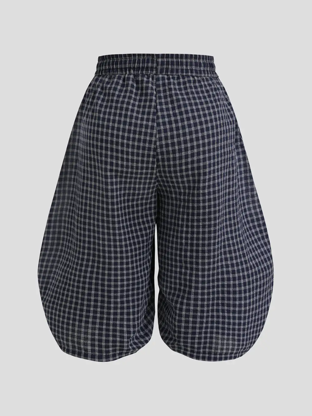 Cropped Plaid Printed Pants