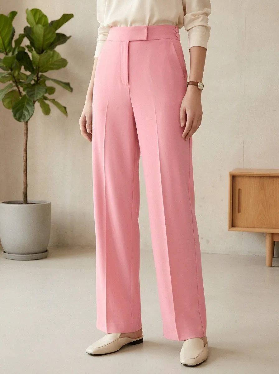 High-Waist Tailored Women's Wide-Leg Trousers