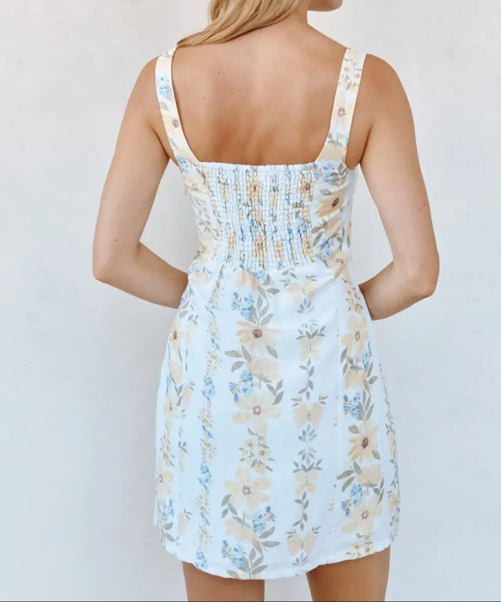 Smocked Fitted Mini Dress
