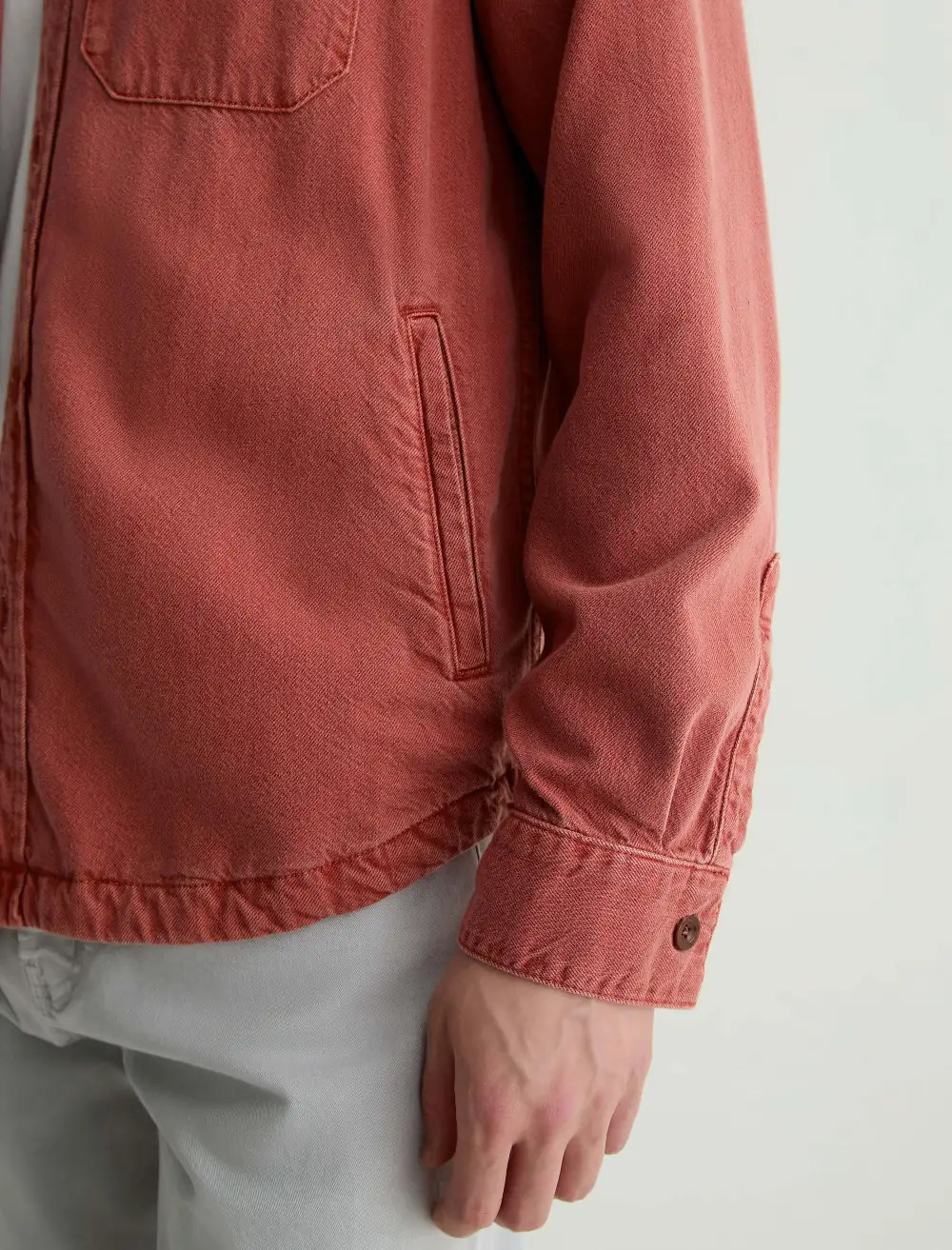 Men's Button Front Flap Pocket Shirt Jacket