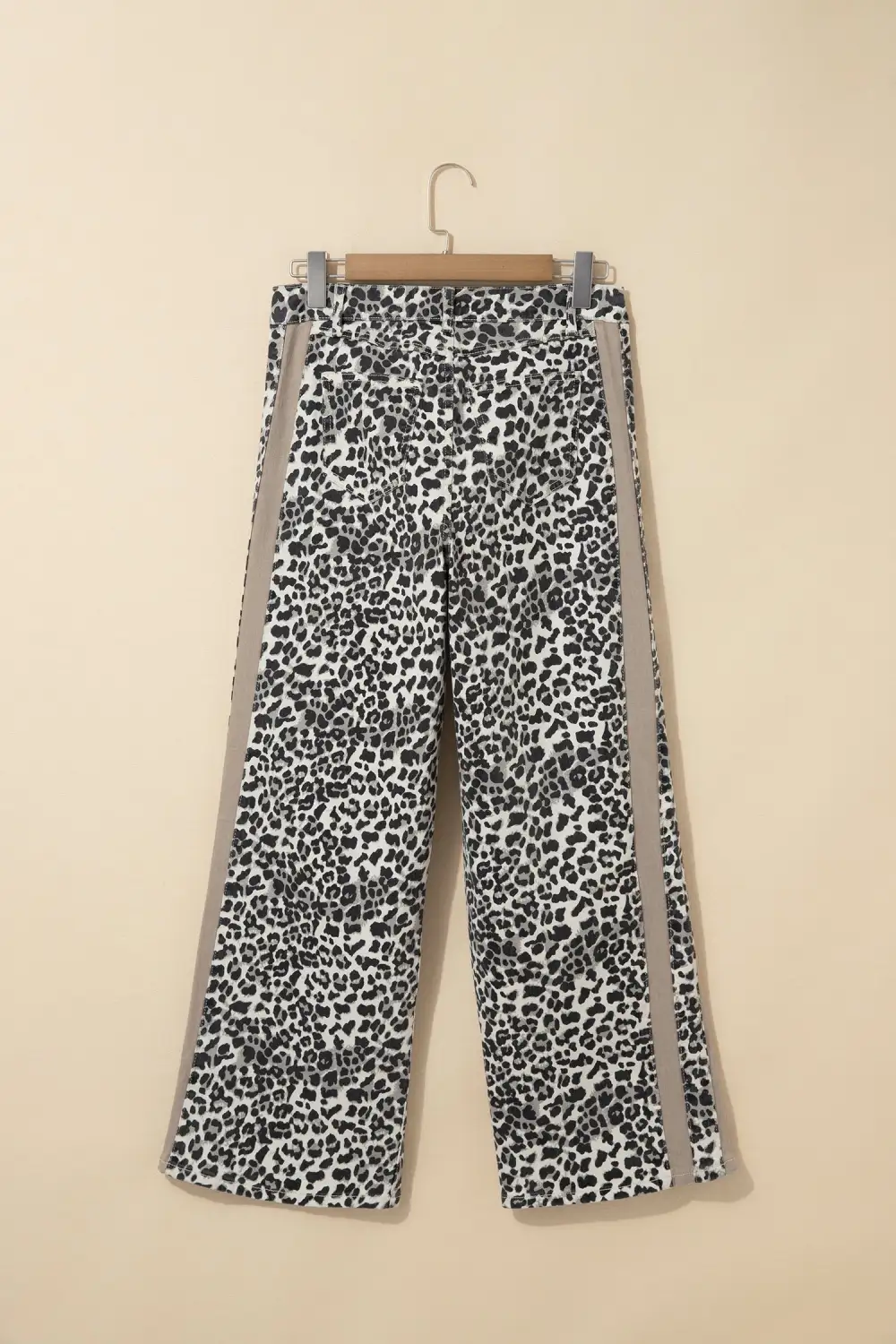 Women's Leopard Print Drawstring Waist Straight Leg Jeans