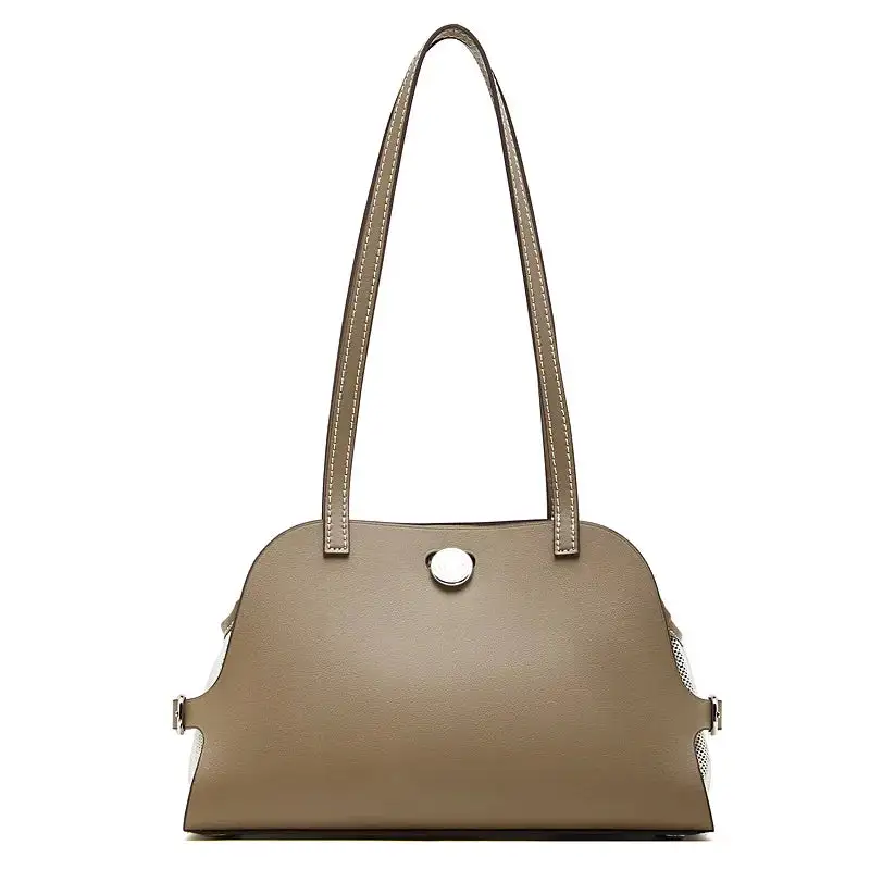 Elegant Tan Leather Minimalist Shoulder Bag