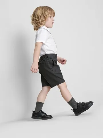 3-7yrs | 2pk Unisex Cotton Blend Short Sleeve School Shirts