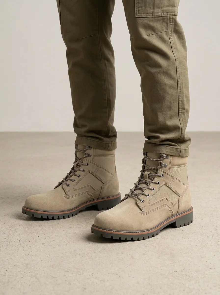 Unisex Outdoor Tactical Suede Print Work Boots