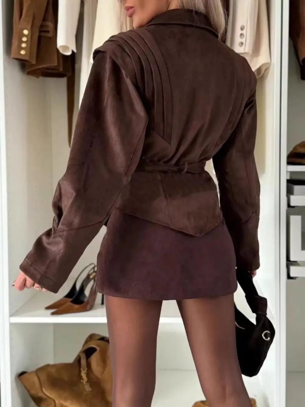 Lapel Collar Long Sleeve Jacket