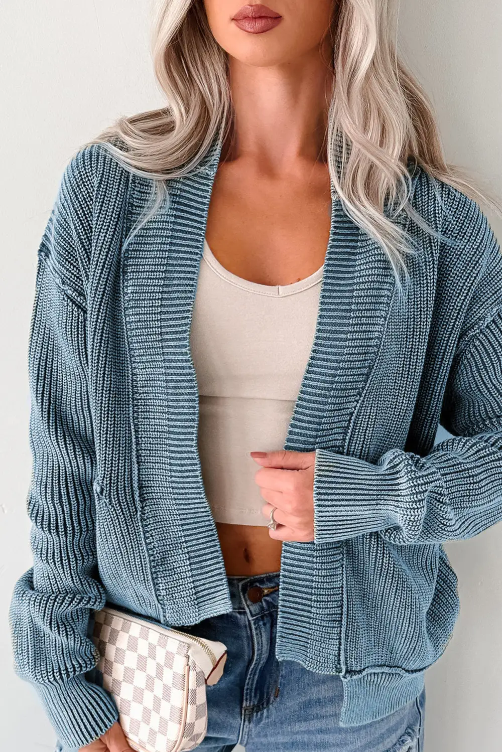 Patchwork Knit Cardigan