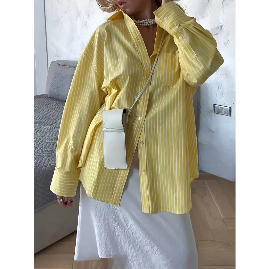 Casual Striped Button Down Shirt
