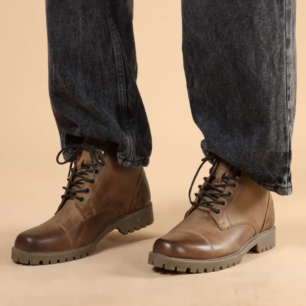 Men's Cap Toe Leather Everyday Boots